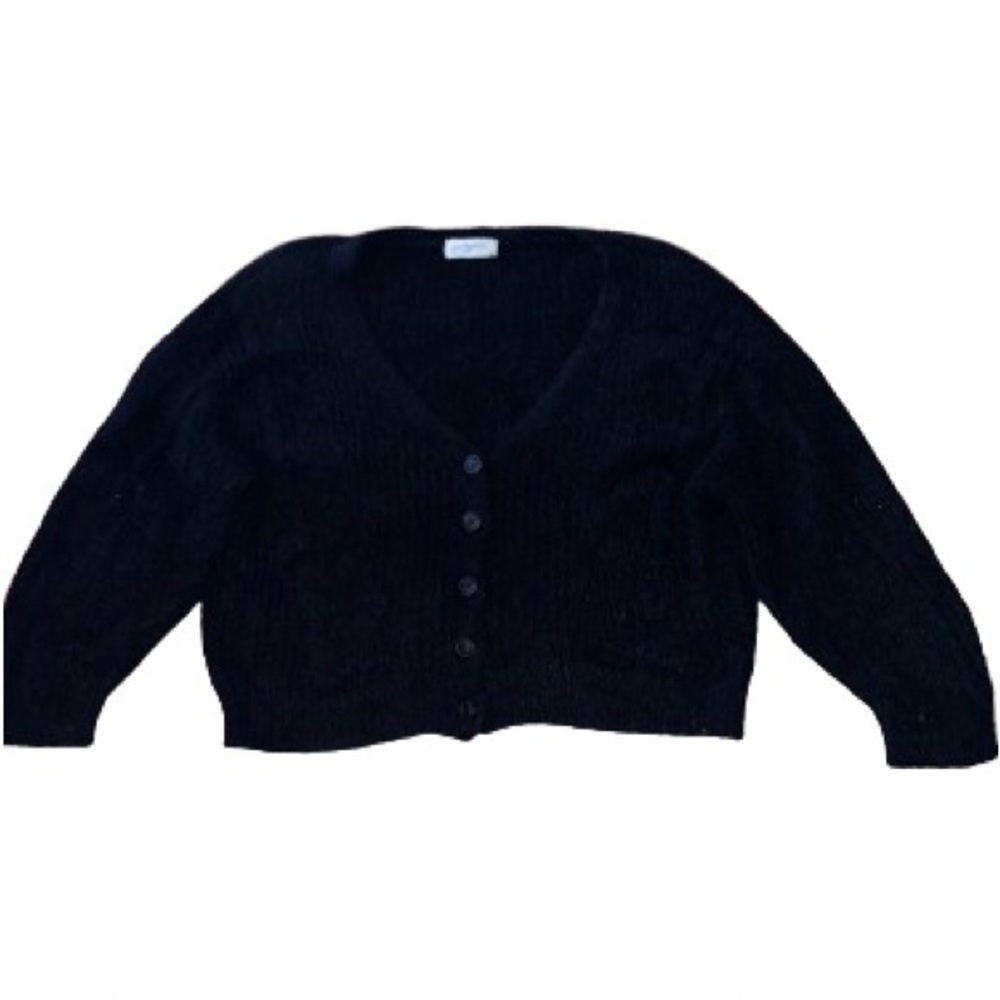 Carly Jean Los Angeles black long sleeve knit button front cardigan size M/L